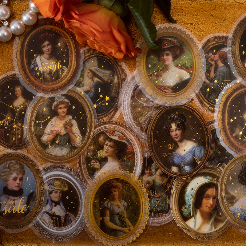 Mini Oil-painting Lady PET stickers 40PCS