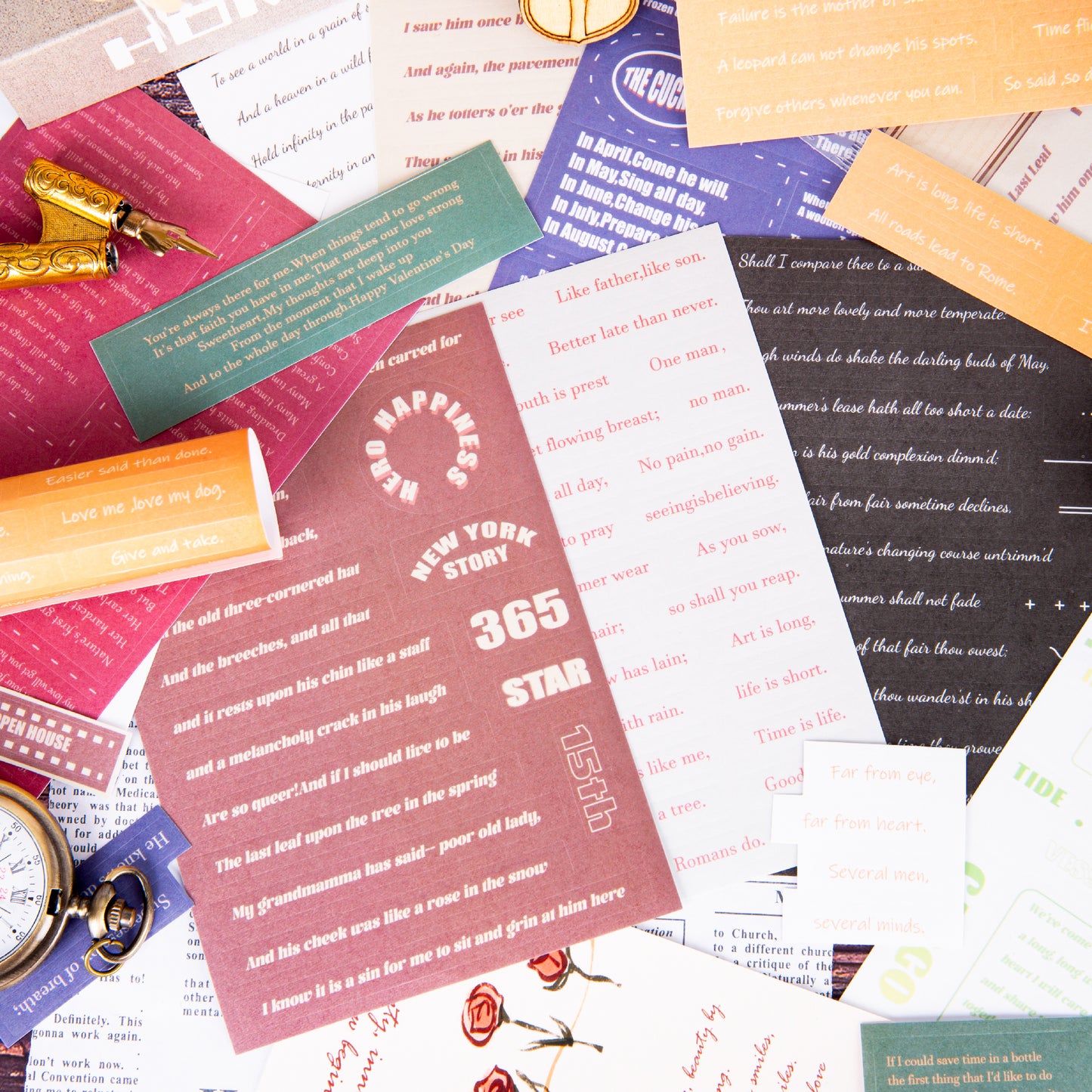English sentence Washi stickers 9 PCS