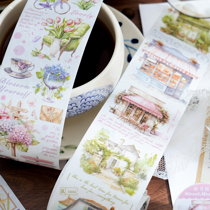 Whole Roll 5cm*2m Cute Street Scenery Washi Tape