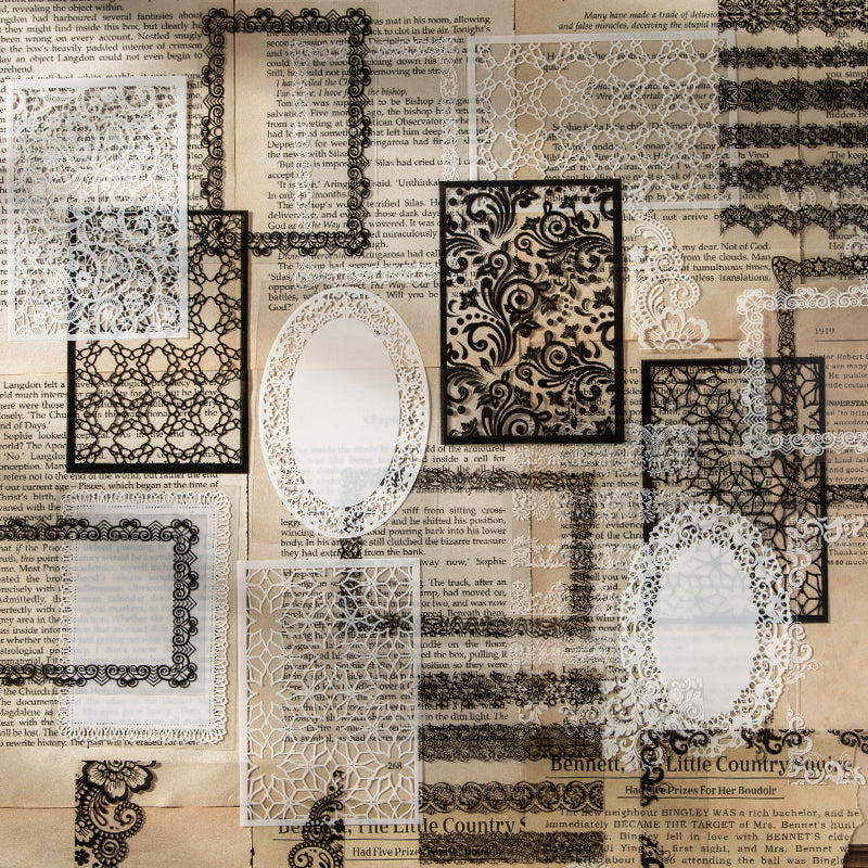 Lace Frame PET stickers 20PCS