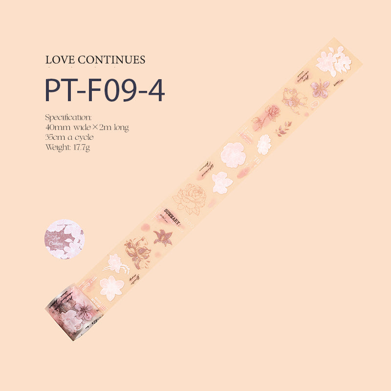 Whole Roll 40mm*2m Pre-Cut Flower PET tape