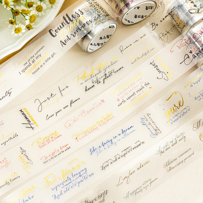 Handwriting Text PRE-CUT PET Tape 30mm*2m