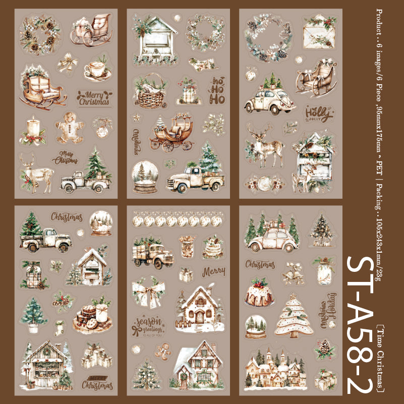 Christmas Forest Stickers 6 BIG PCS