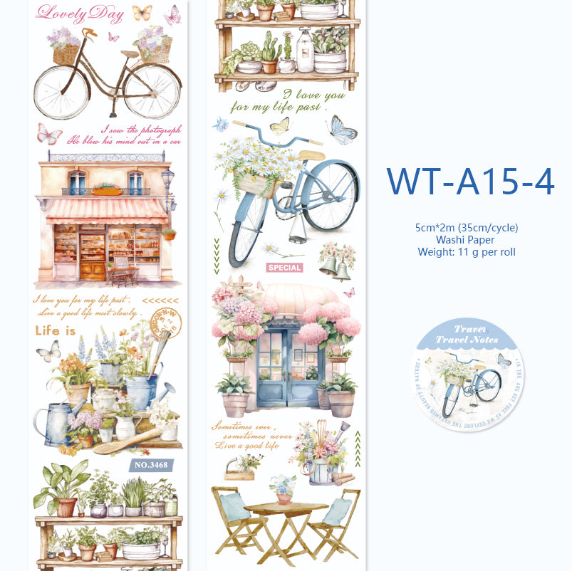 Whole Roll 5cm*2m Cute Street Scenery Washi Tape