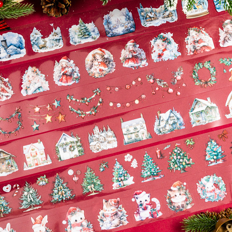 Whole Roll 5cm*2m Xmas I Pre-Cut PET tape