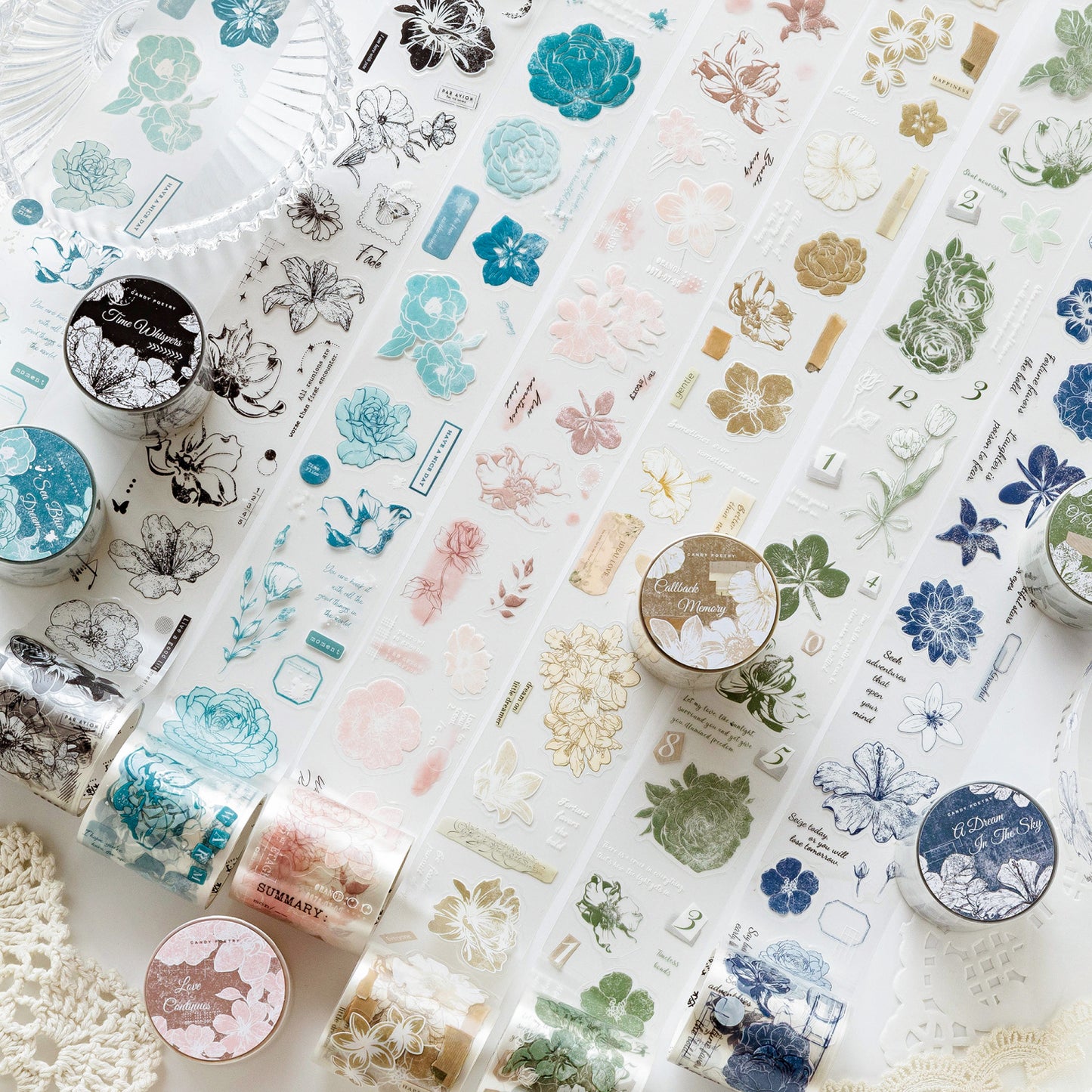 Whole Roll 40mm*2m Pre-Cut Flower PET tape