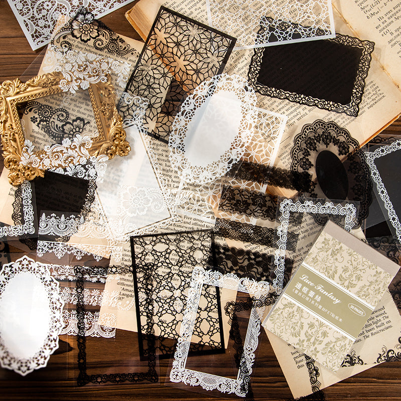 Lace Frame PET stickers 20PCS