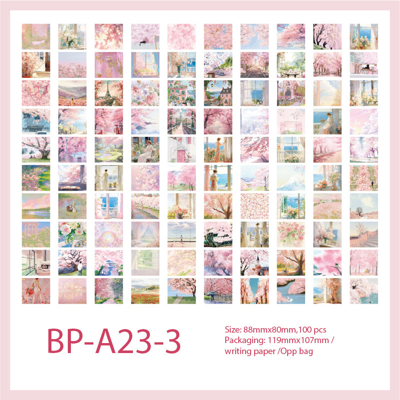 Natural Entrance Note Paper Non-repeat 100 PCS