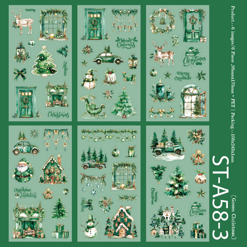 Christmas Forest Stickers 6 BIG PCS
