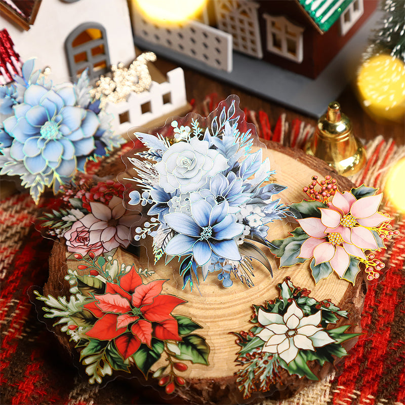 Christmas Flower Gilding Stickers 10 PCS