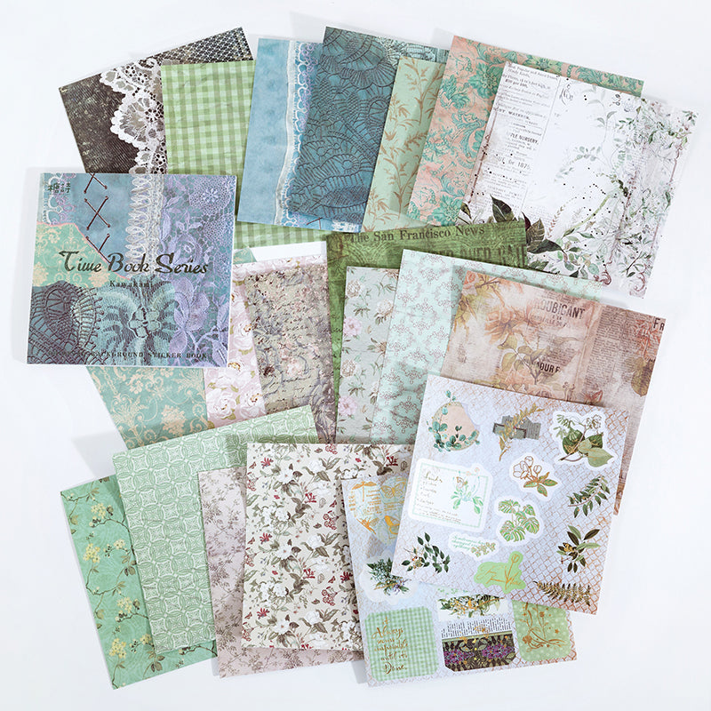 Time Book Stick-on Background Paper 20 PCS