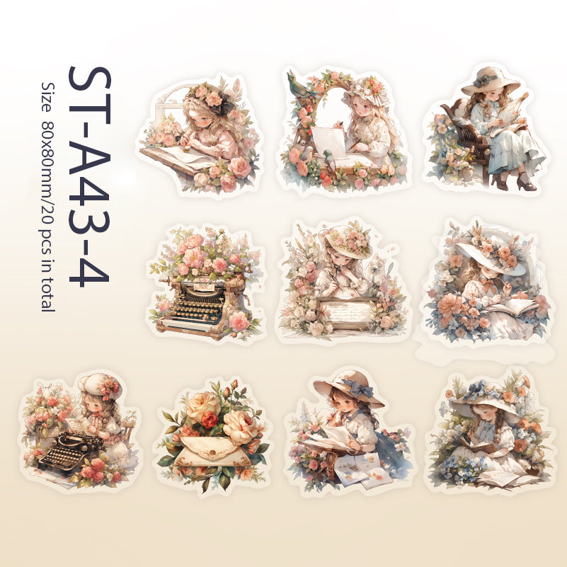 Flower language Character stickers 20 PCS