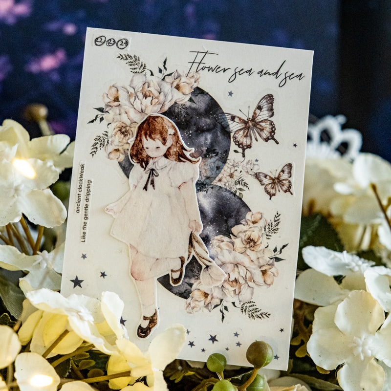 Moon & Flower Transferable stickers 2PCS
