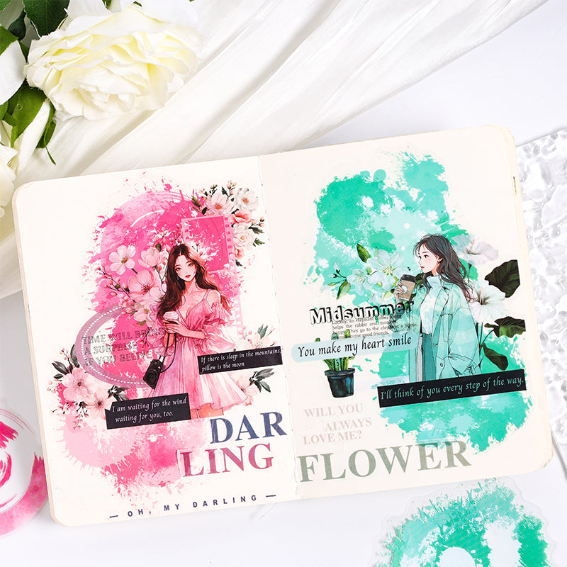 Watercolor Dreamland PET stickers 15 PCS