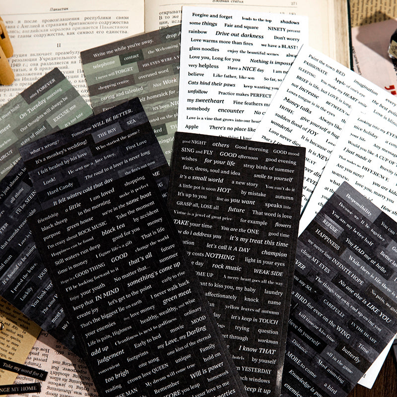 Unnamed poem Series Washi Letter stickers 3PCS