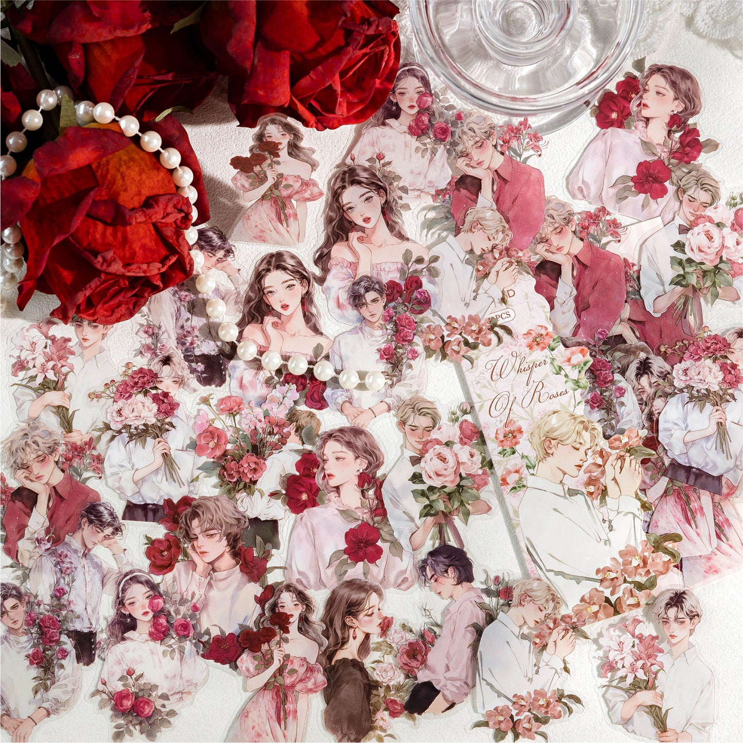 Watercolor Flower Whisper Stickers 30 pcs