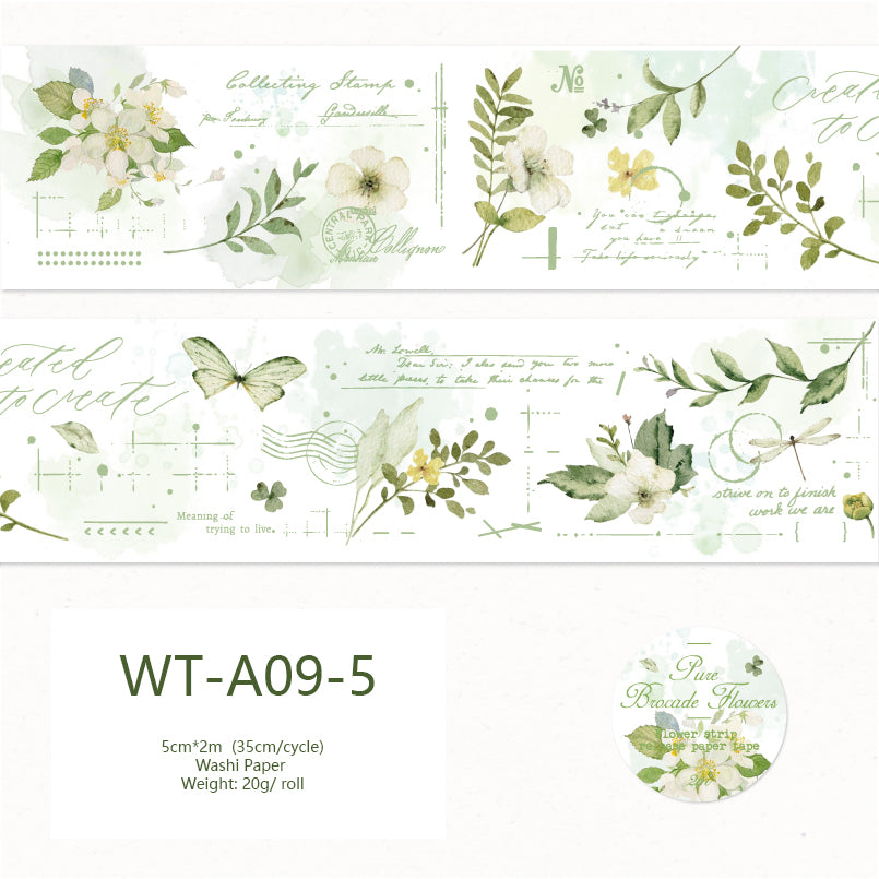 Whole Roll 5cm*2m Endless Summer Floral Washi Tape