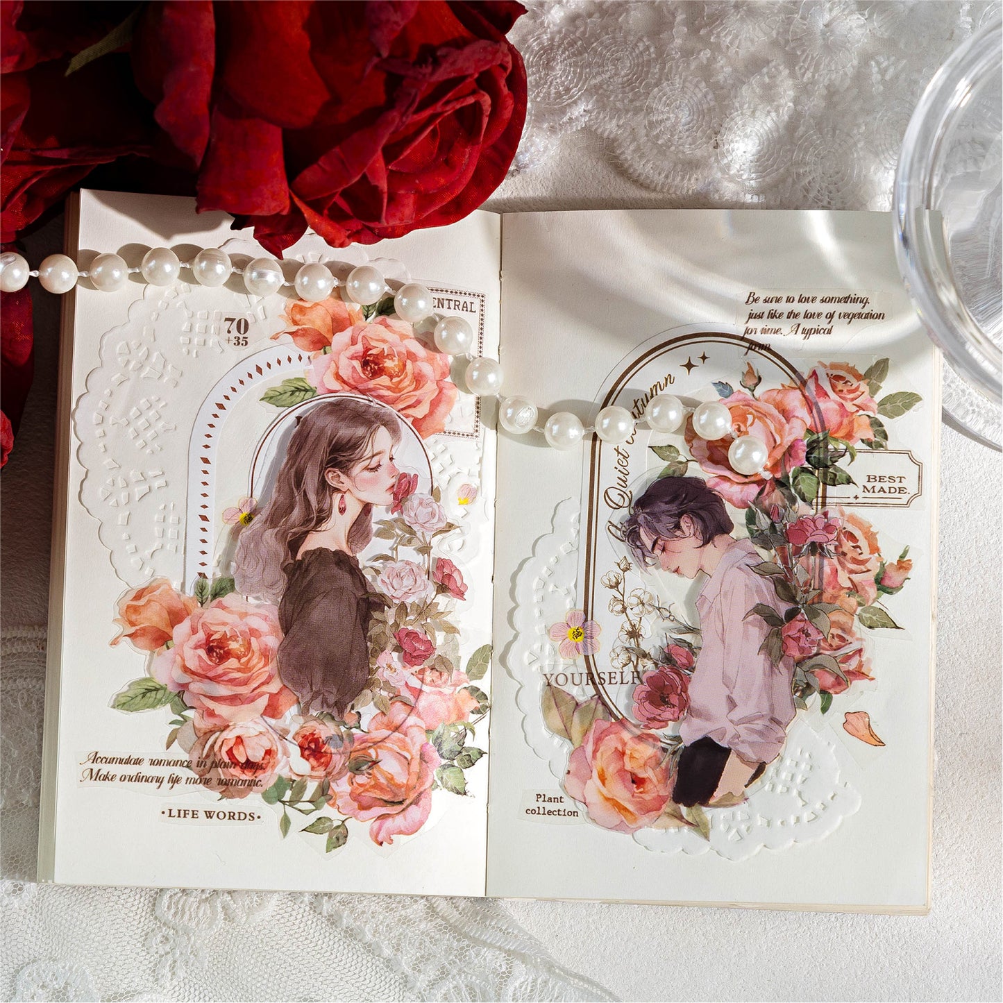 Watercolor Flower Whisper Stickers 30 pcs