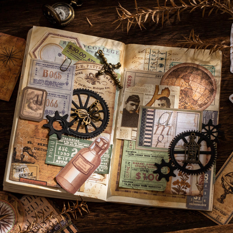 Time Traveller Vintage Label Stickers 30 PCS
