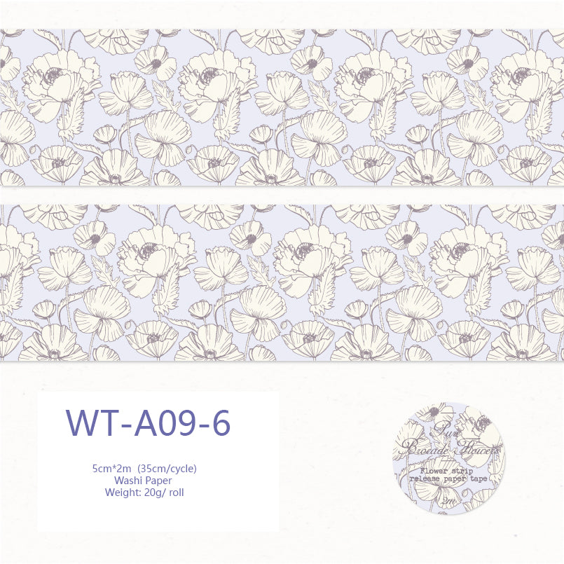 Whole Roll 5cm*2m Endless Summer Floral Washi Tape