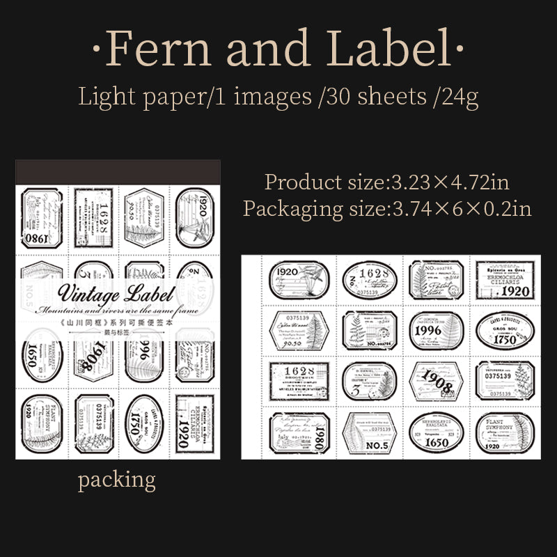 Mountain-River Label Tear-off Note Paper 30 PCS