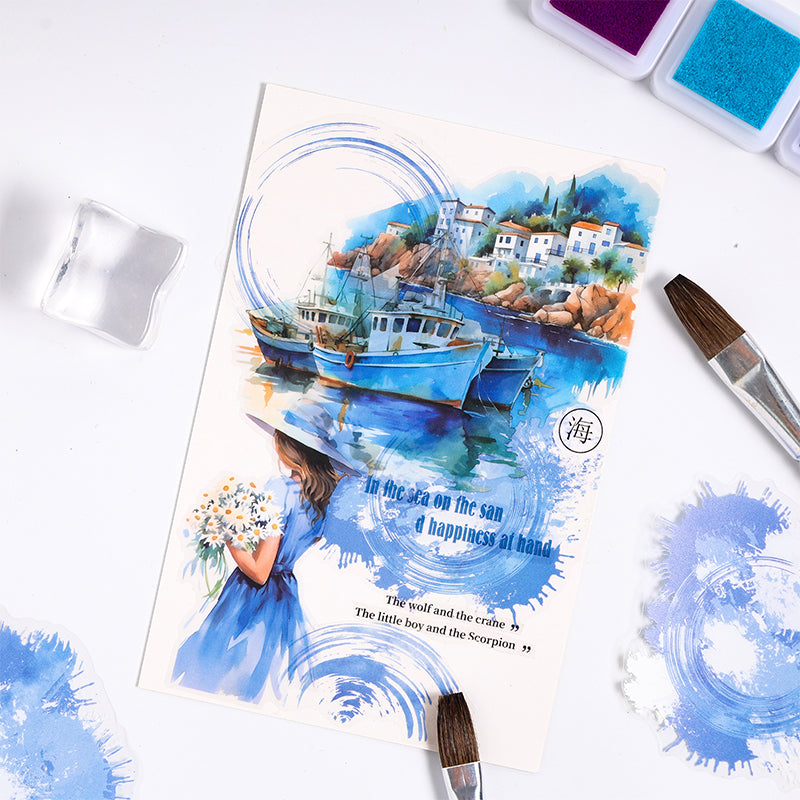 Watercolor Dreamland PET stickers 15 PCS