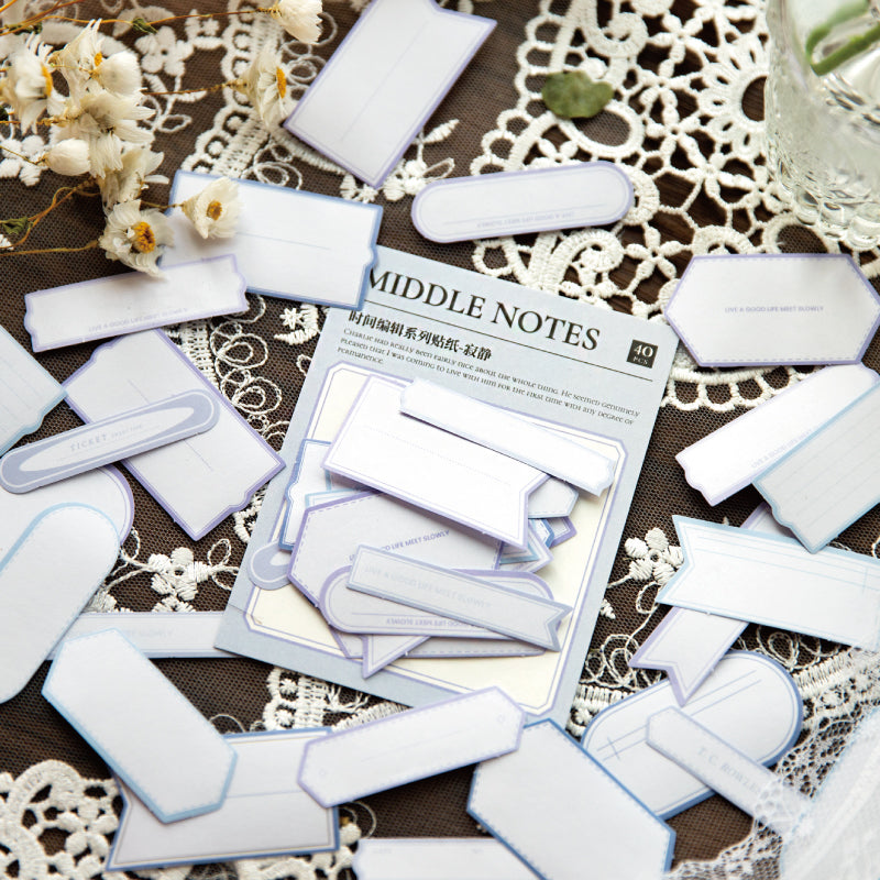 Time Editor Modern Lable Stickers 40 PCS