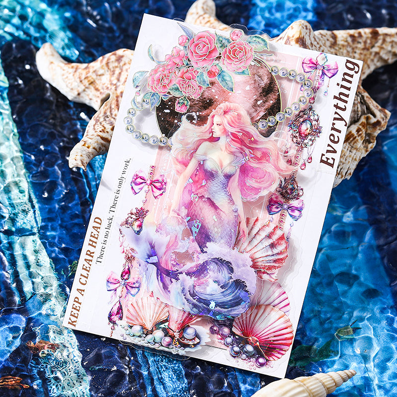 Sea Myth Mermaid Shell light stickers 5 PCs
