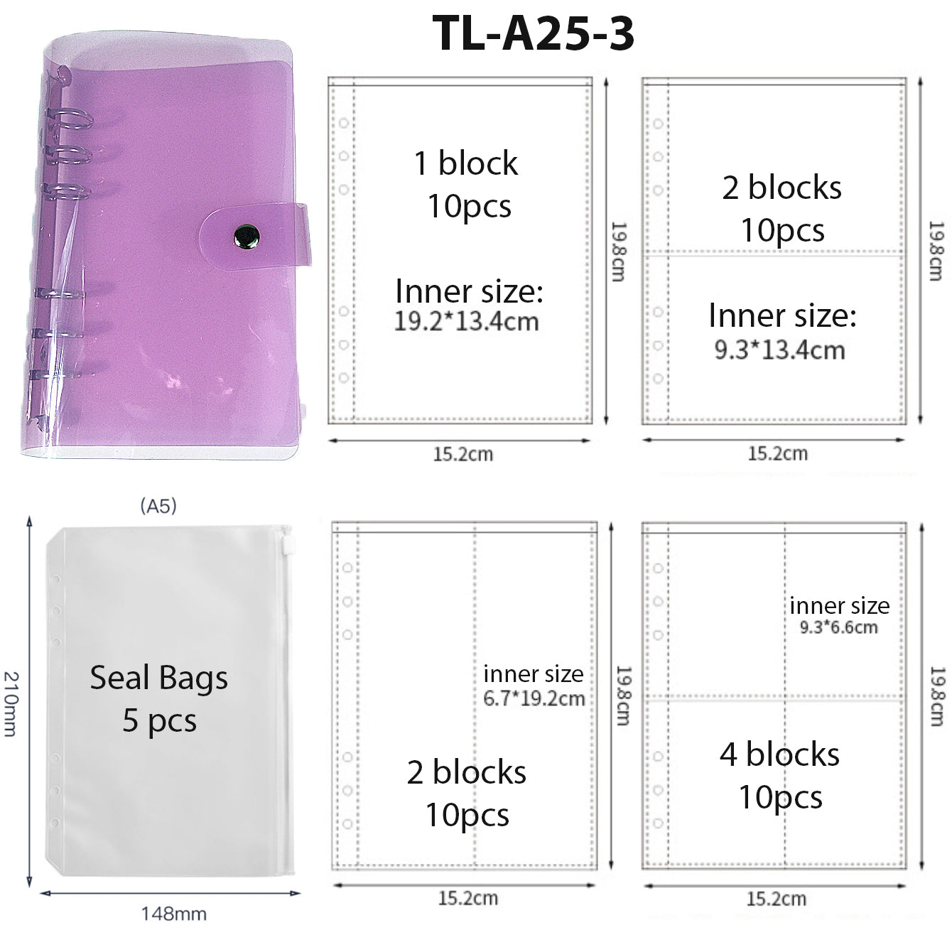 Candy A5 Size DIY Sticker Organizer SET 17*23cm