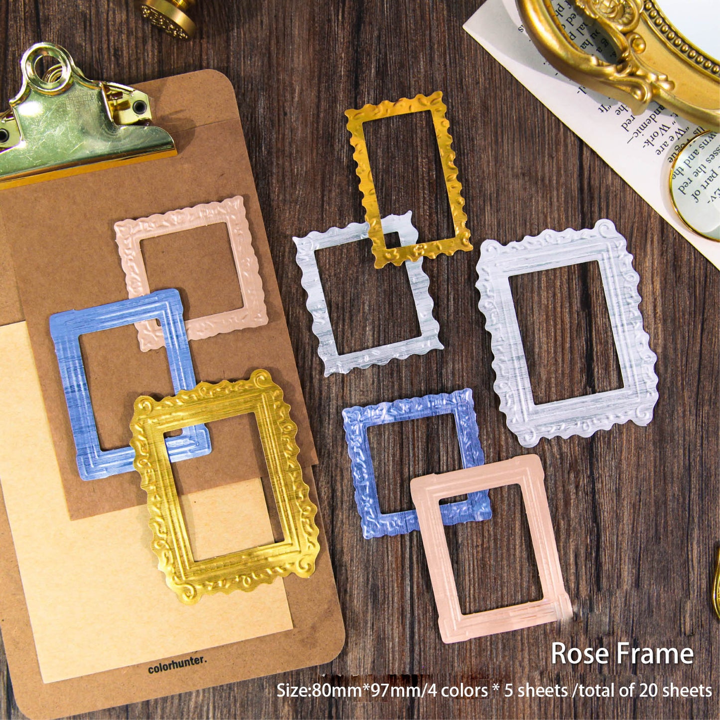 Metal-Like Hallow Frame Special Paper 20 PCS