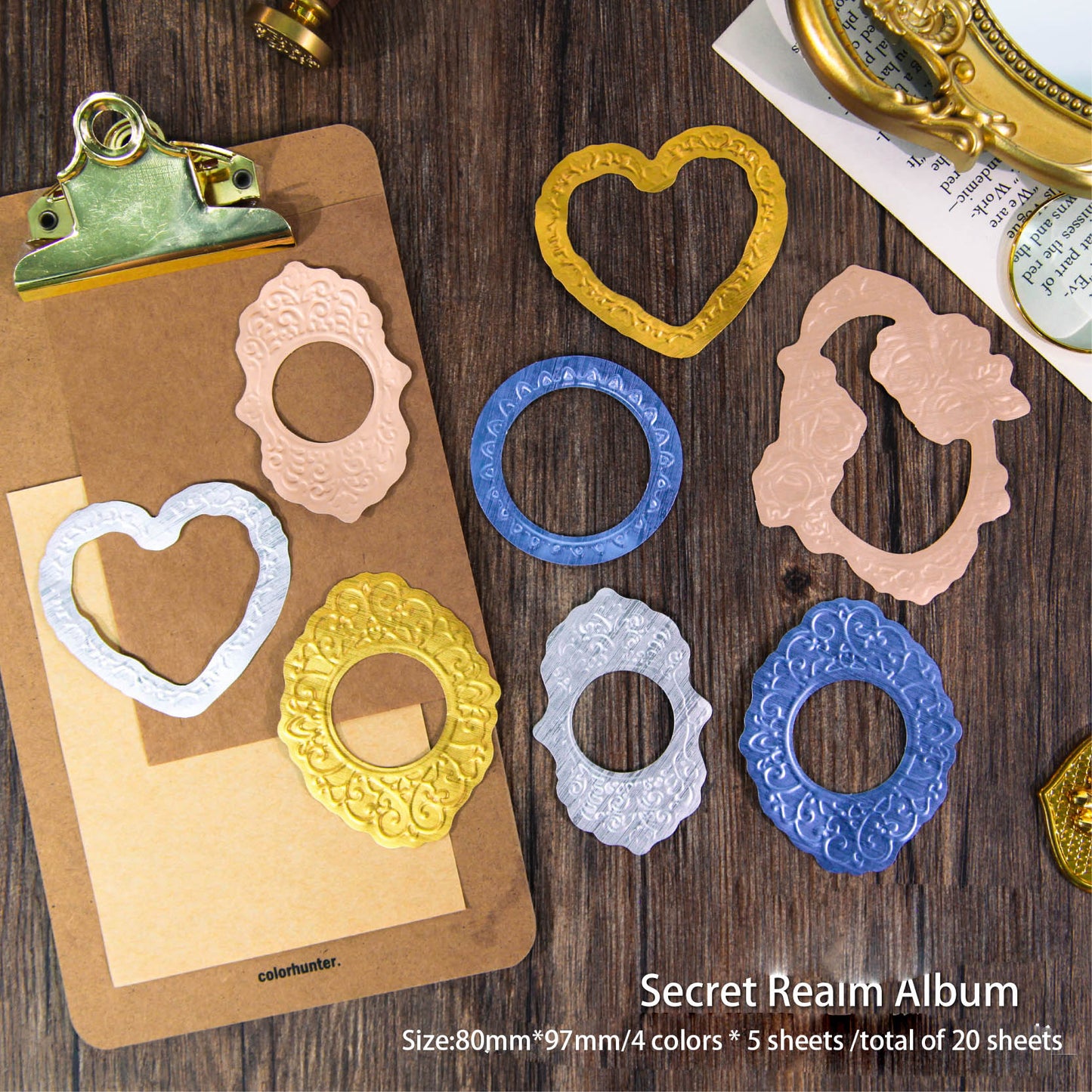 Metal-Like Hallow Frame Special Paper 20 PCS