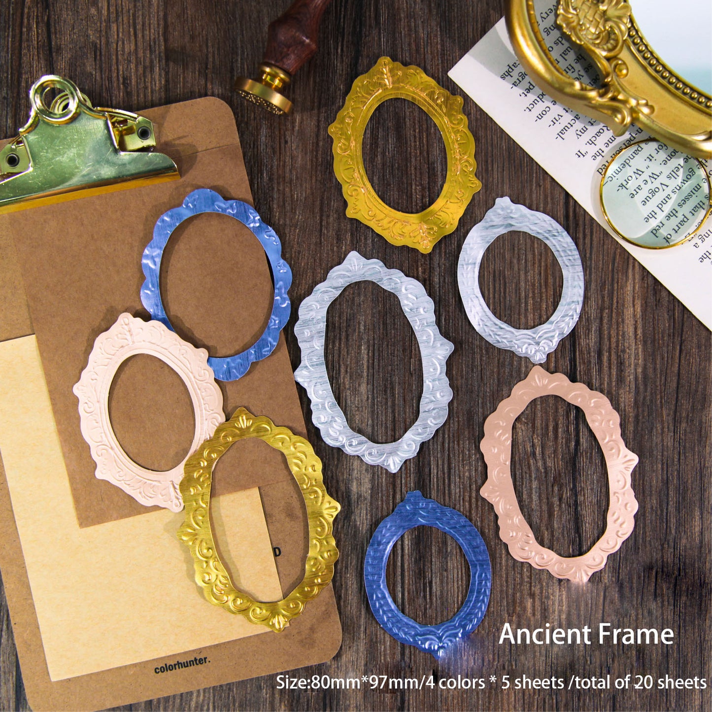 Metal-Like Hallow Frame Special Paper 20 PCS