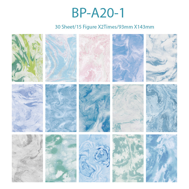 Microlight Marble Ripple Insta Note Paper 30 PCS