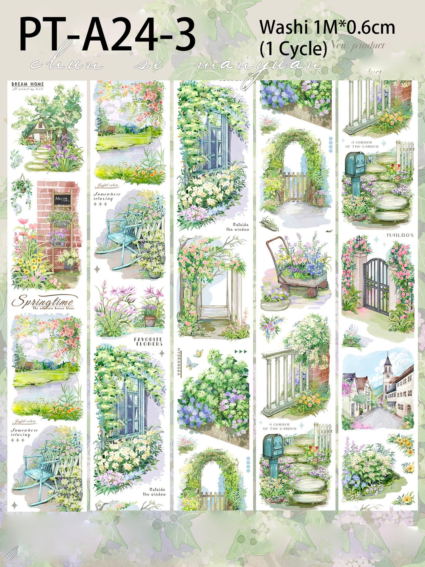 Cycle Tape※Full Spring PET /Washi Tape※Pre-Cut※