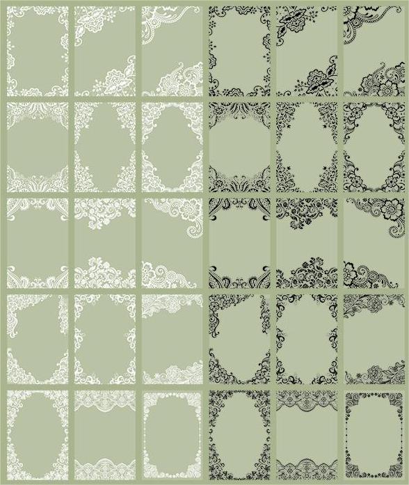 Lace Frame PET stickers 20PCS