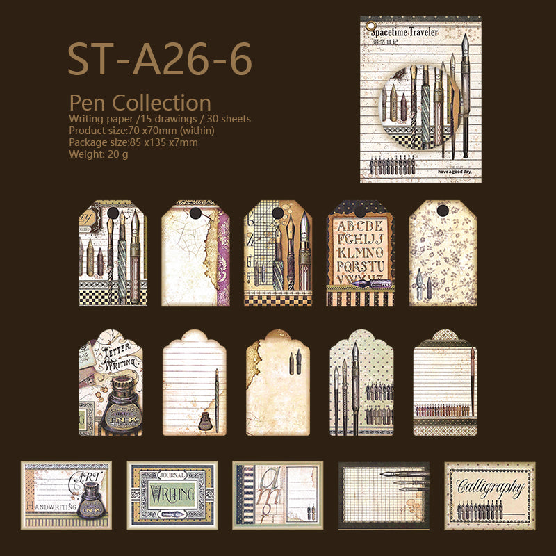 Time Traveller Vintage Label Stickers 30 PCS