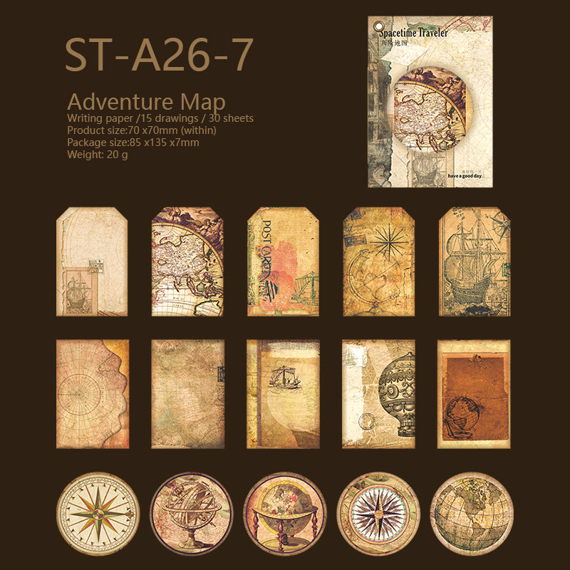 Time Traveller Vintage Label Stickers 30 PCS
