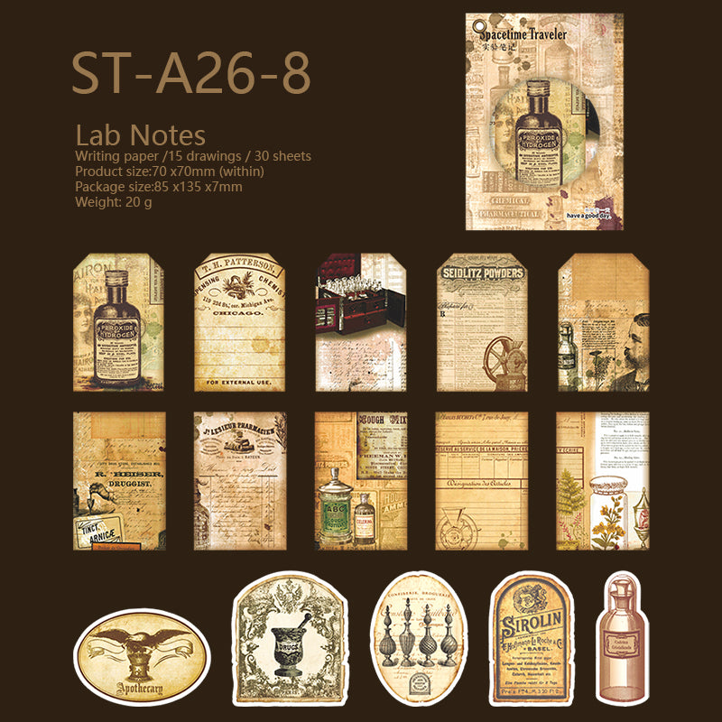 Time Traveller Vintage Label Stickers 30 PCS