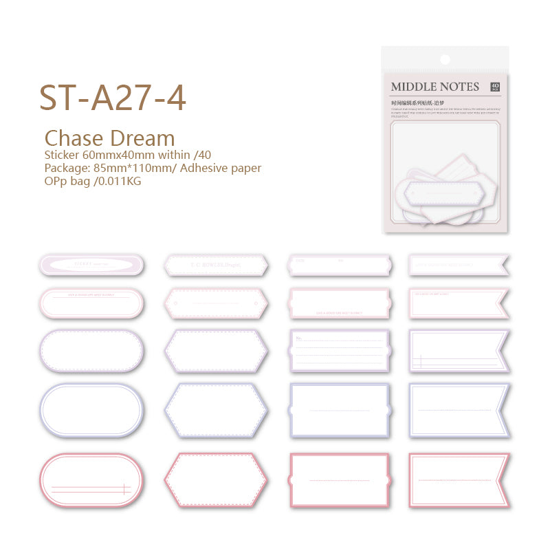 Time Editor Modern Lable Stickers 40 PCS