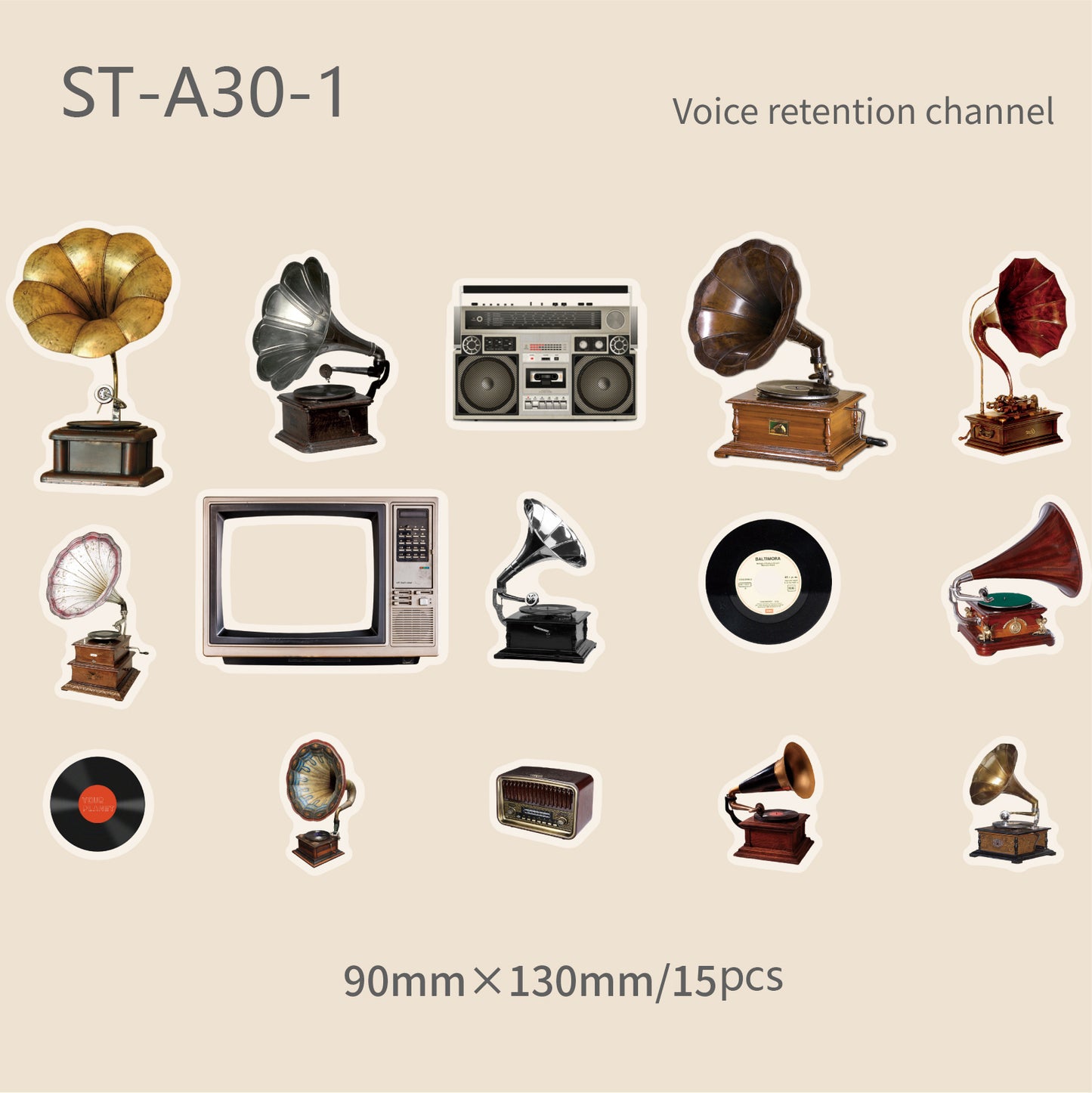 Vintage Memory PET stickers 15 PCS