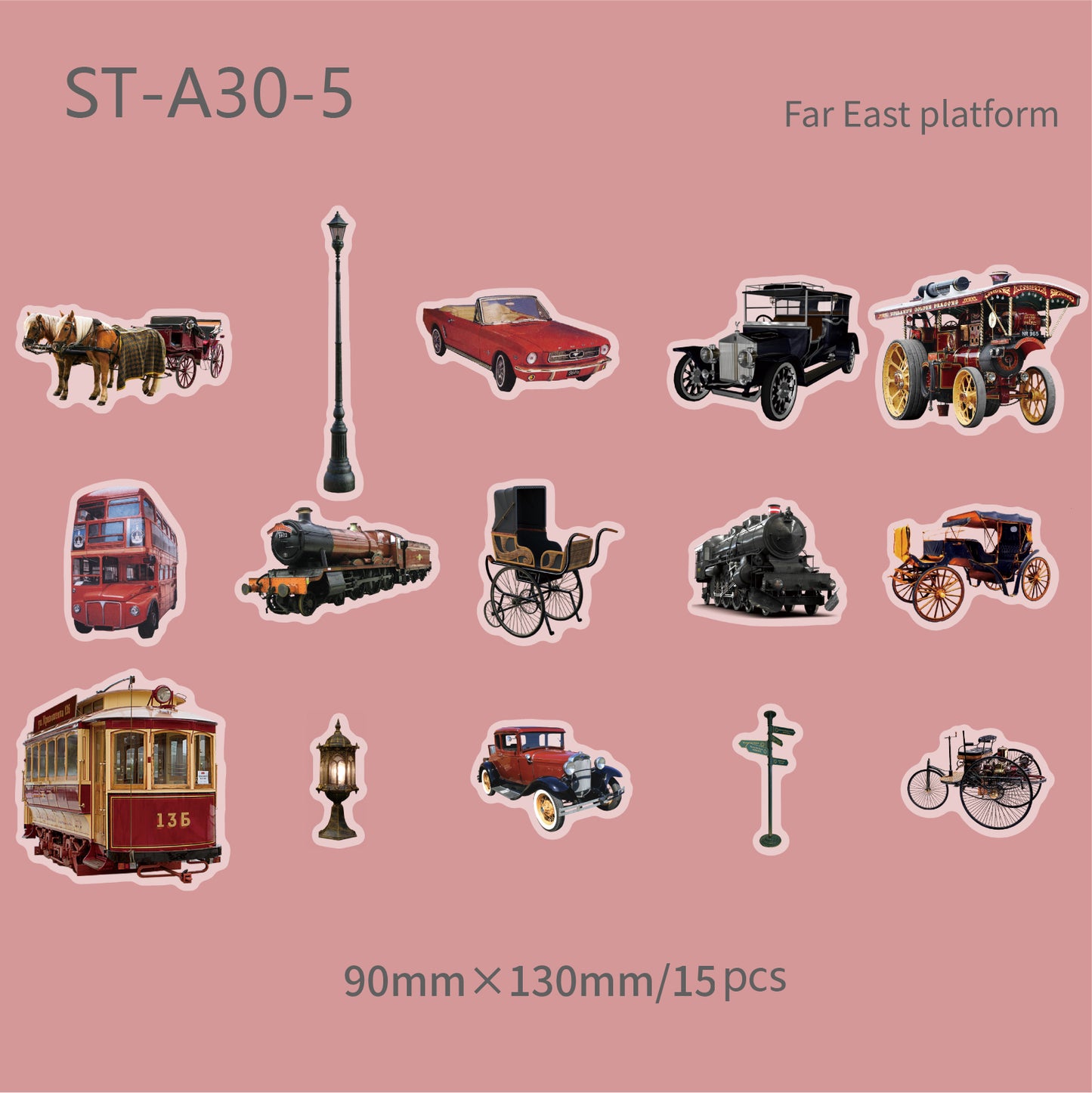 Vintage Memory PET stickers 15 PCS