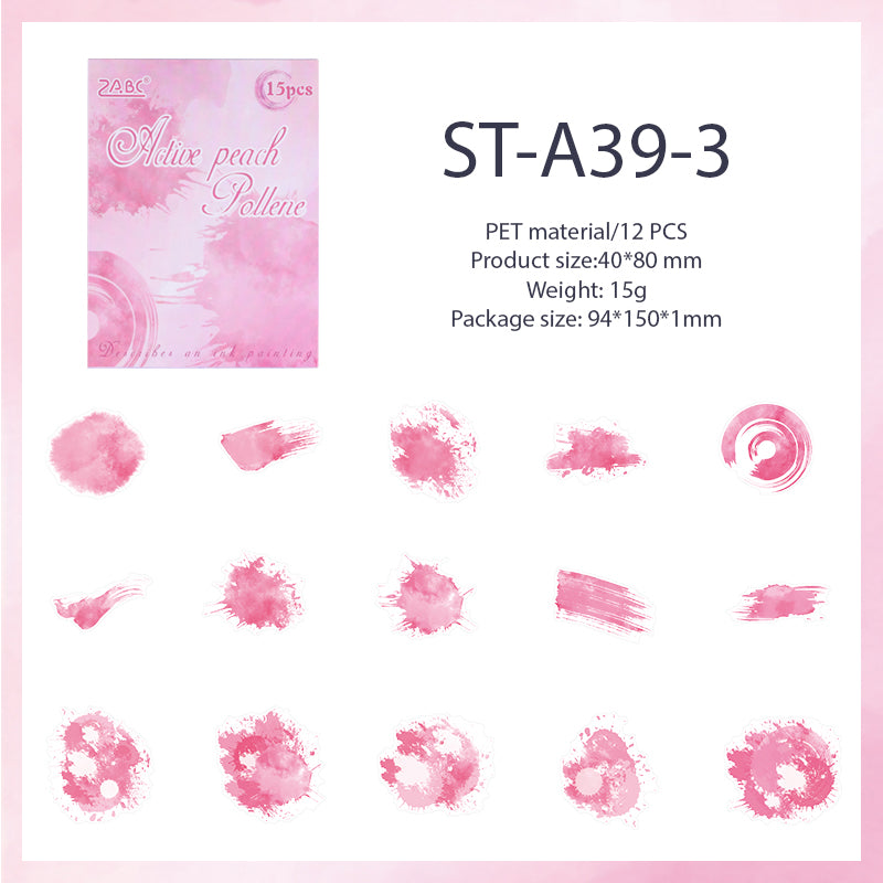 Watercolor Dreamland PET stickers 15 PCS