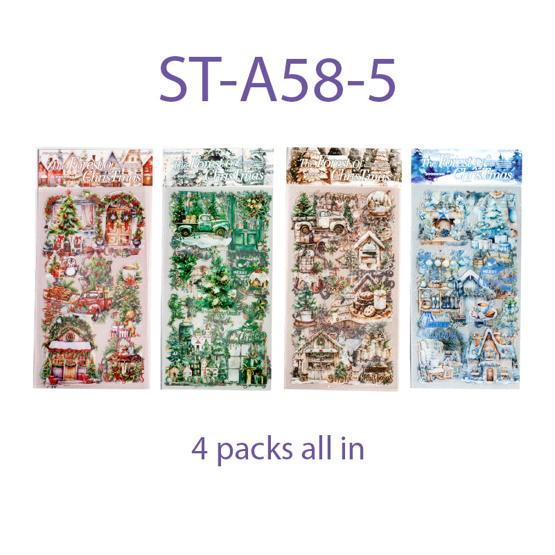 Christmas Forest Stickers 6 BIG PCS