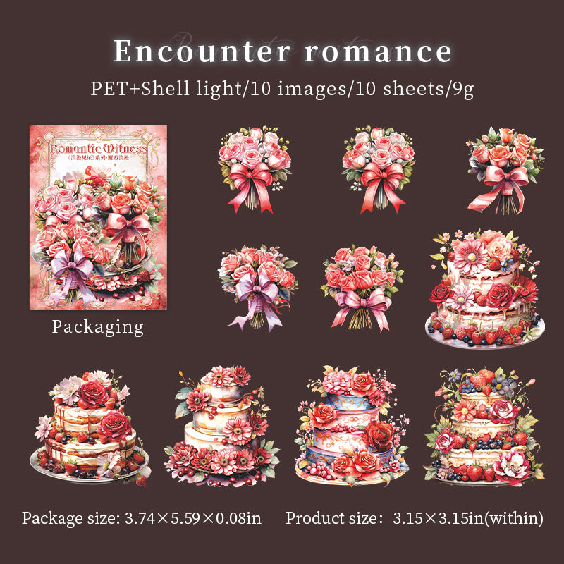 Romantic Cake Stickers 10 pcs