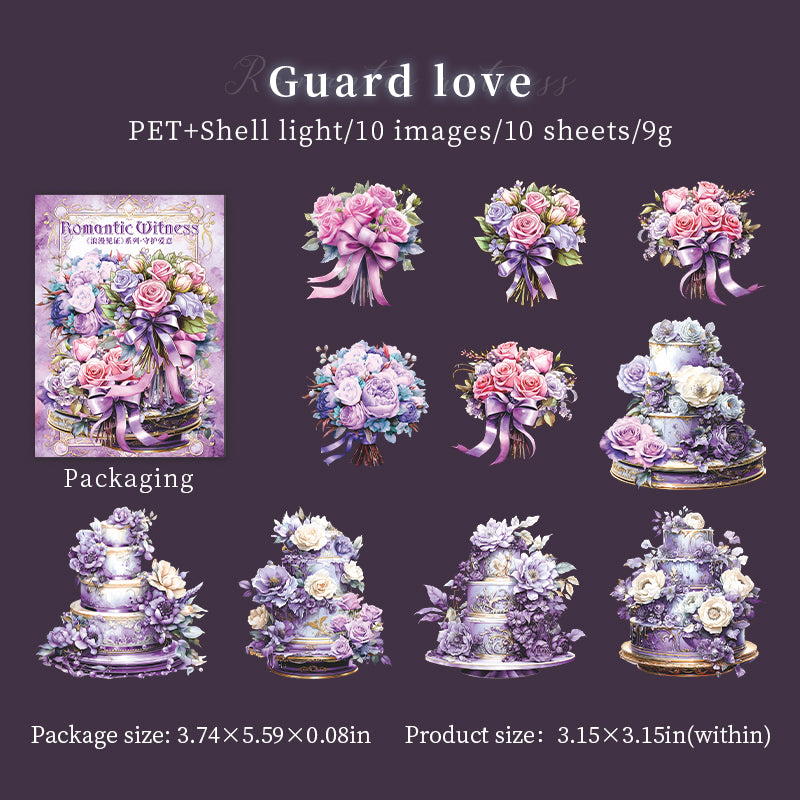 Romantic Cake Stickers 10 pcs