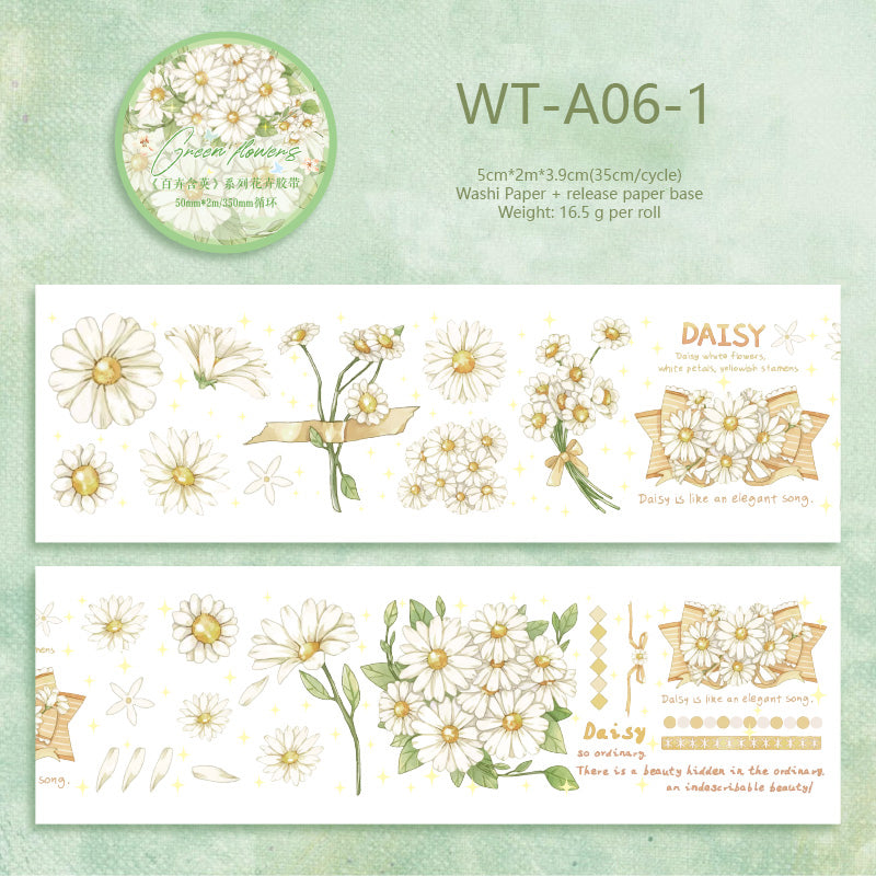 Whole Roll 5cm*2m Hunderds Floral Washi Tape