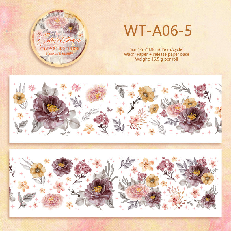 Whole Roll 5cm*2m Hunderds Floral Washi Tape