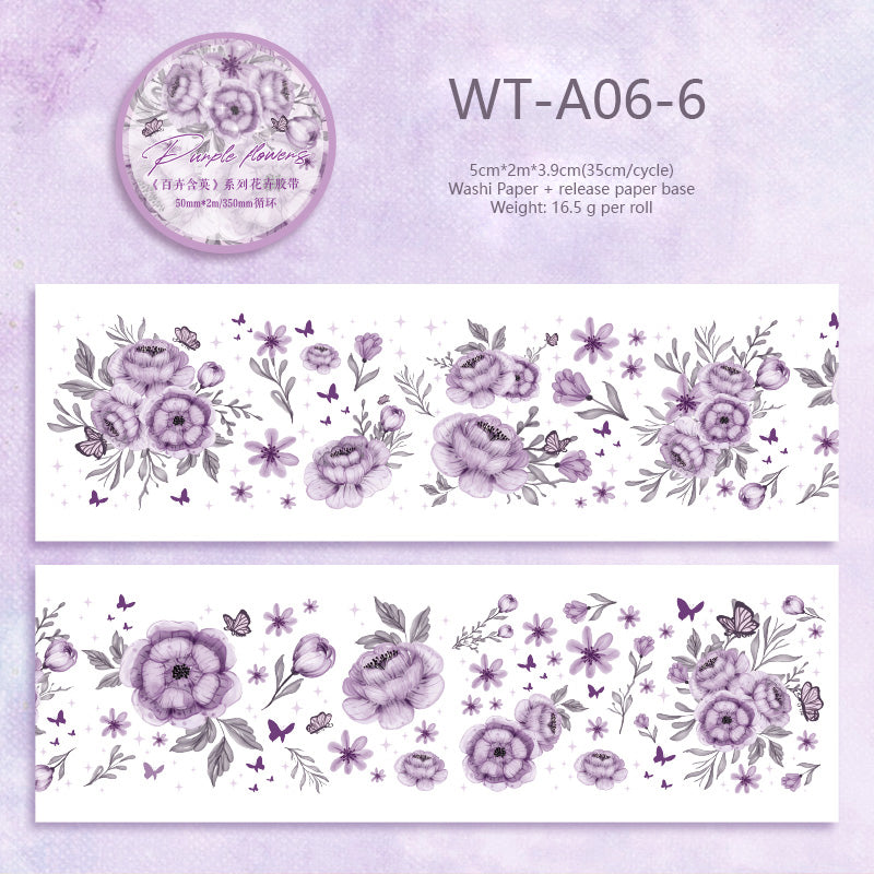 Whole Roll 5cm*2m Hunderds Floral Washi Tape