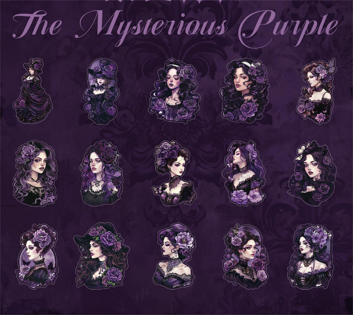 Gothic Damsel PET stickers 30PCS