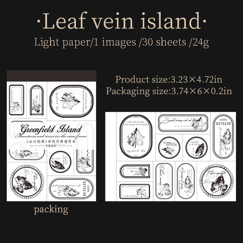 Mountain-River Label Tear-off Note Paper 30 PCS
